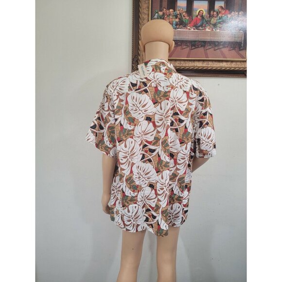 Caribbean Mens Shirt Size XL silk Blend Button Up Short Sleeve  NWT 35 - Picture 5 of 9